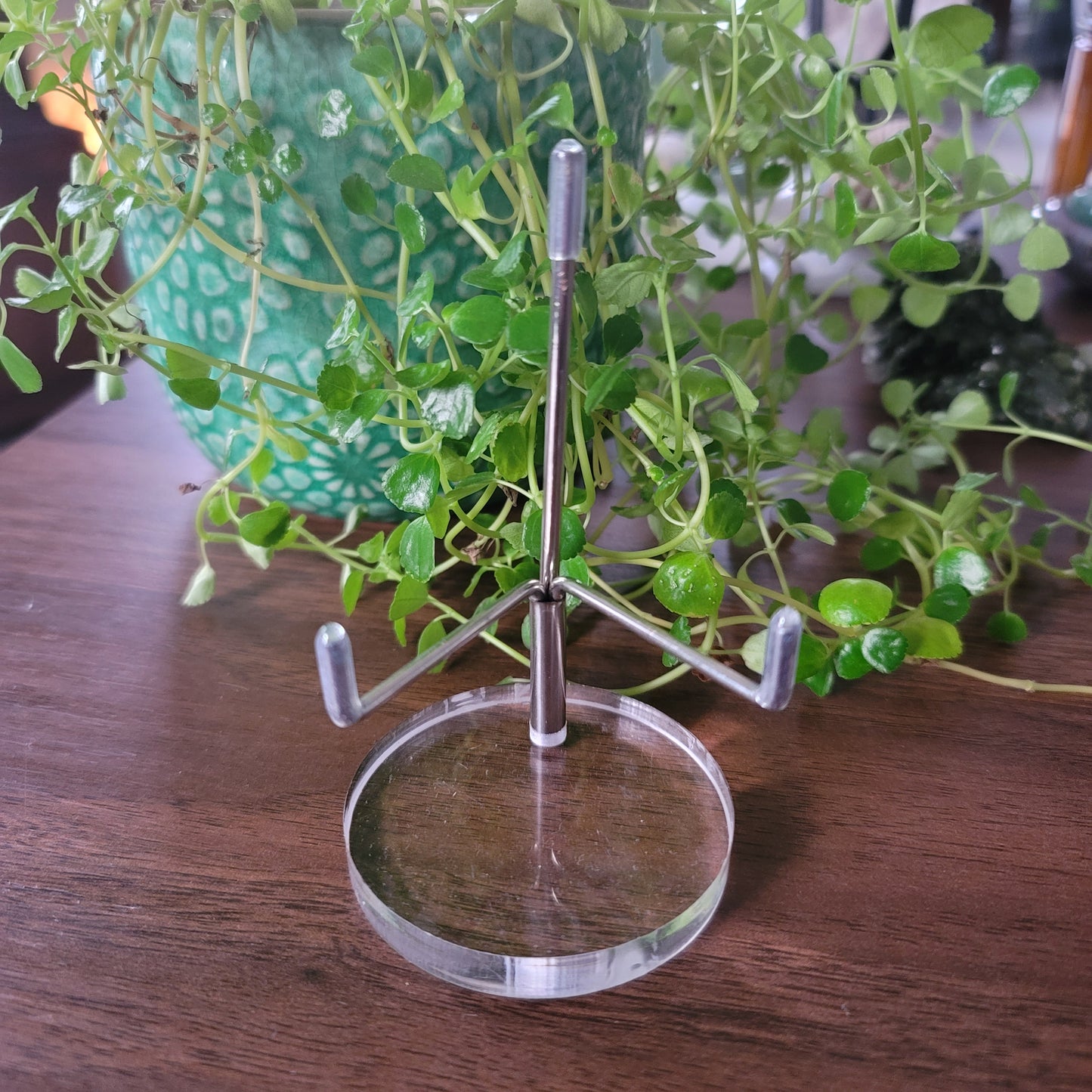 Crystal Display Stand - Silver & Acrylic