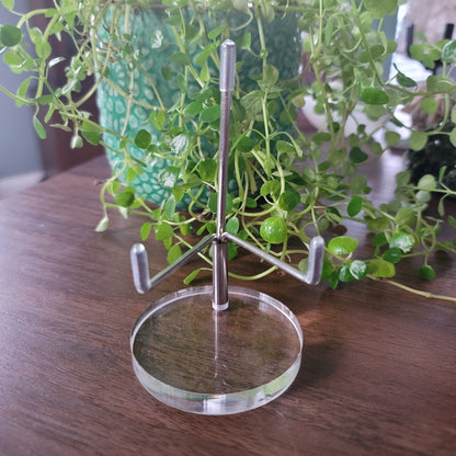 Crystal Display Stand - Silver & Acrylic