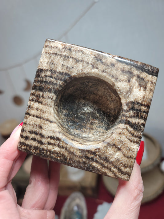Chocolate Onyx Candle Holder / Sphere Holder | 001