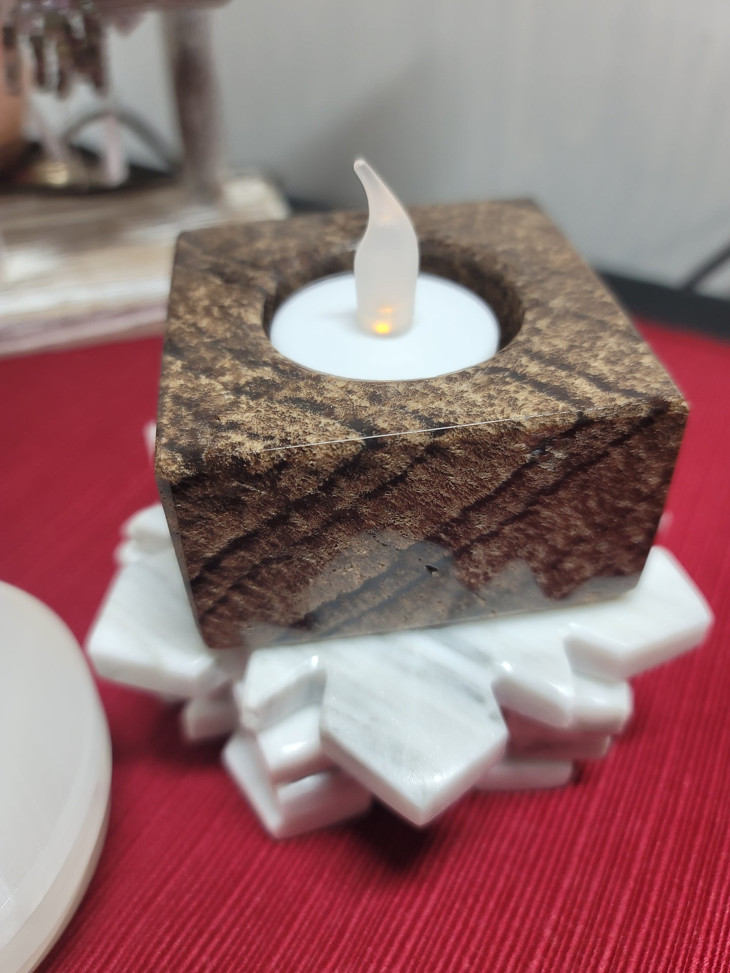 Chocolate Onyx Candle Holder / Sphere Holder | 002