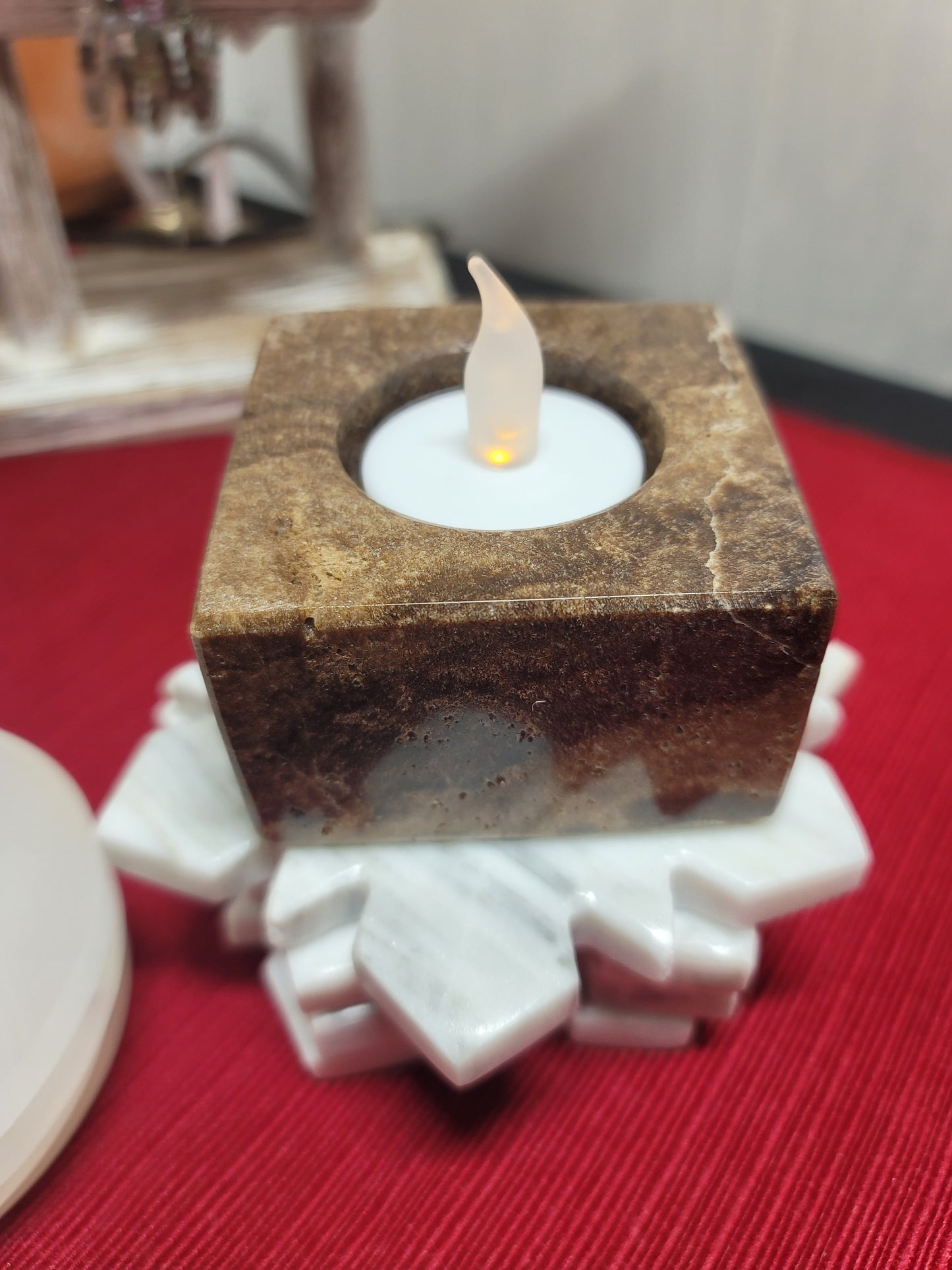 Chocolate Onyx Candle Holder / Sphere Holder | 003