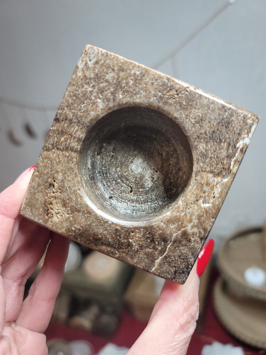 Chocolate Onyx Candle Holder / Sphere Holder | 003