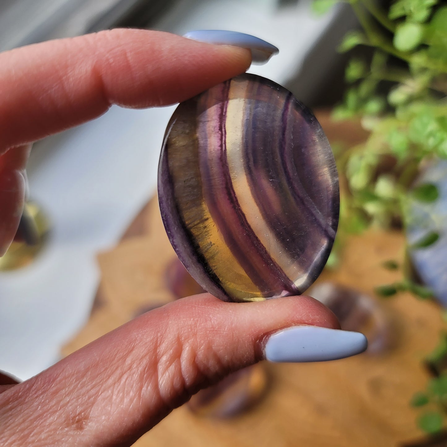 Fluorite Worry Stone|| energy, focus, clarity