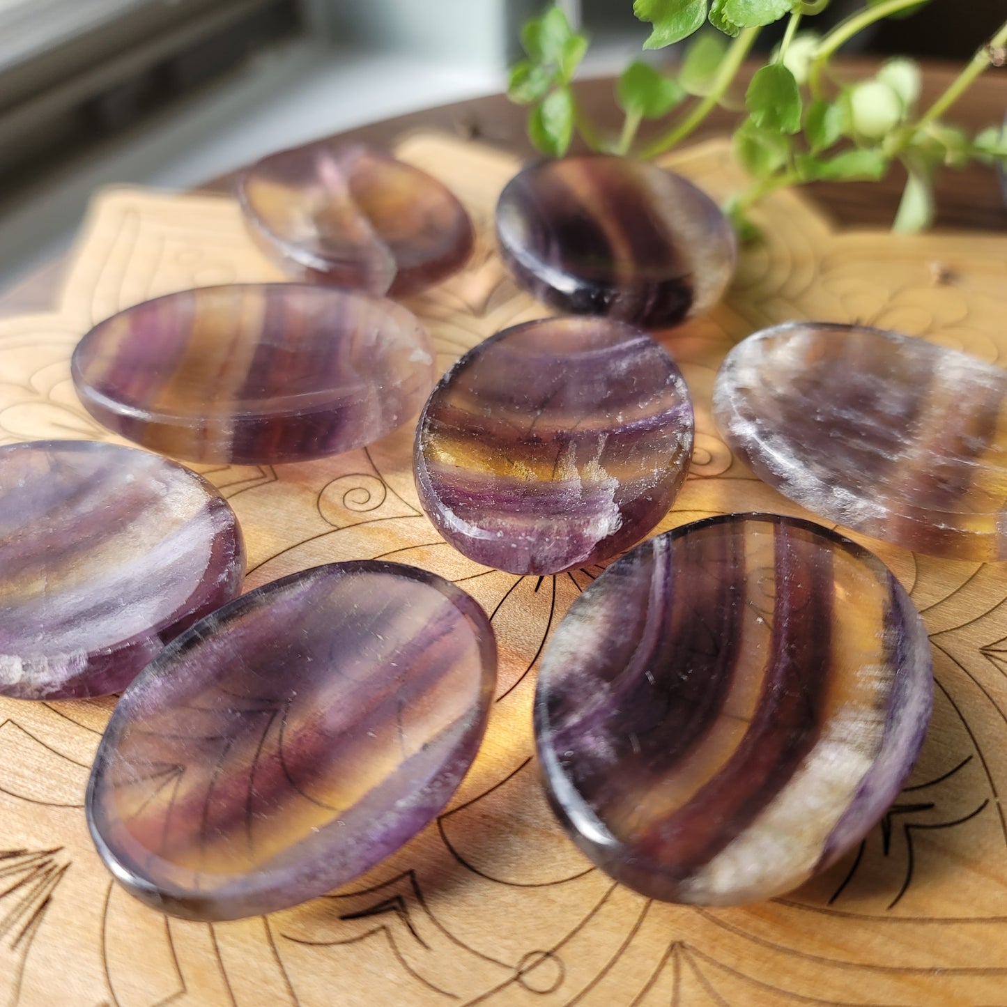 Fluorite Worry Stone|| energy, focus, clarity