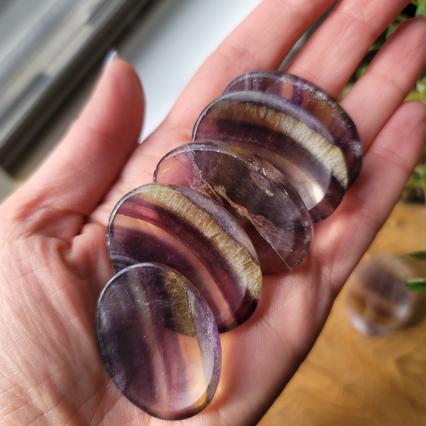 Fluorite Worry Stone|| energy, focus, clarity