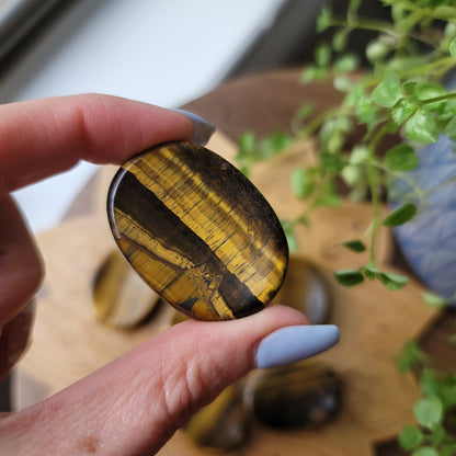 Tiger's Eye Worry Stone|| courage, strength, protection