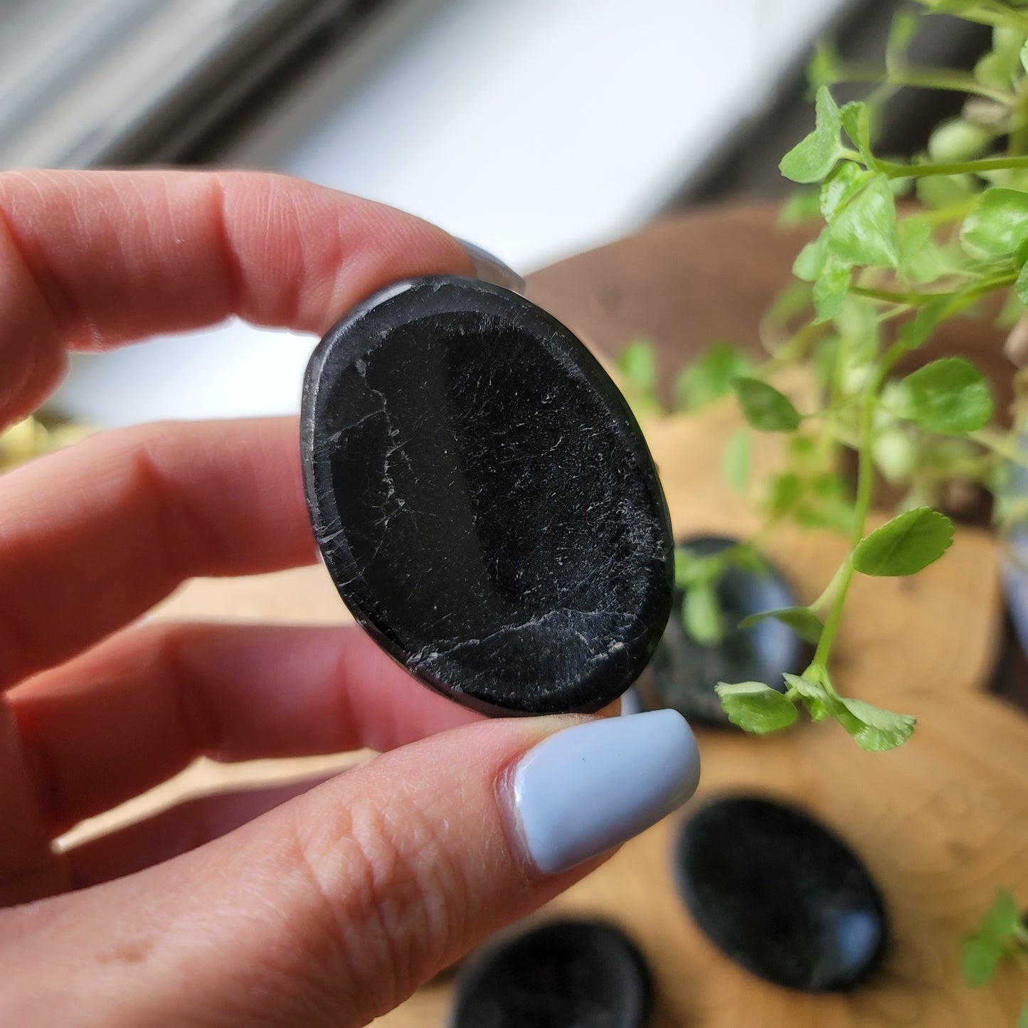 Black Tourmaline Worry Stone|| protect, ground, shield