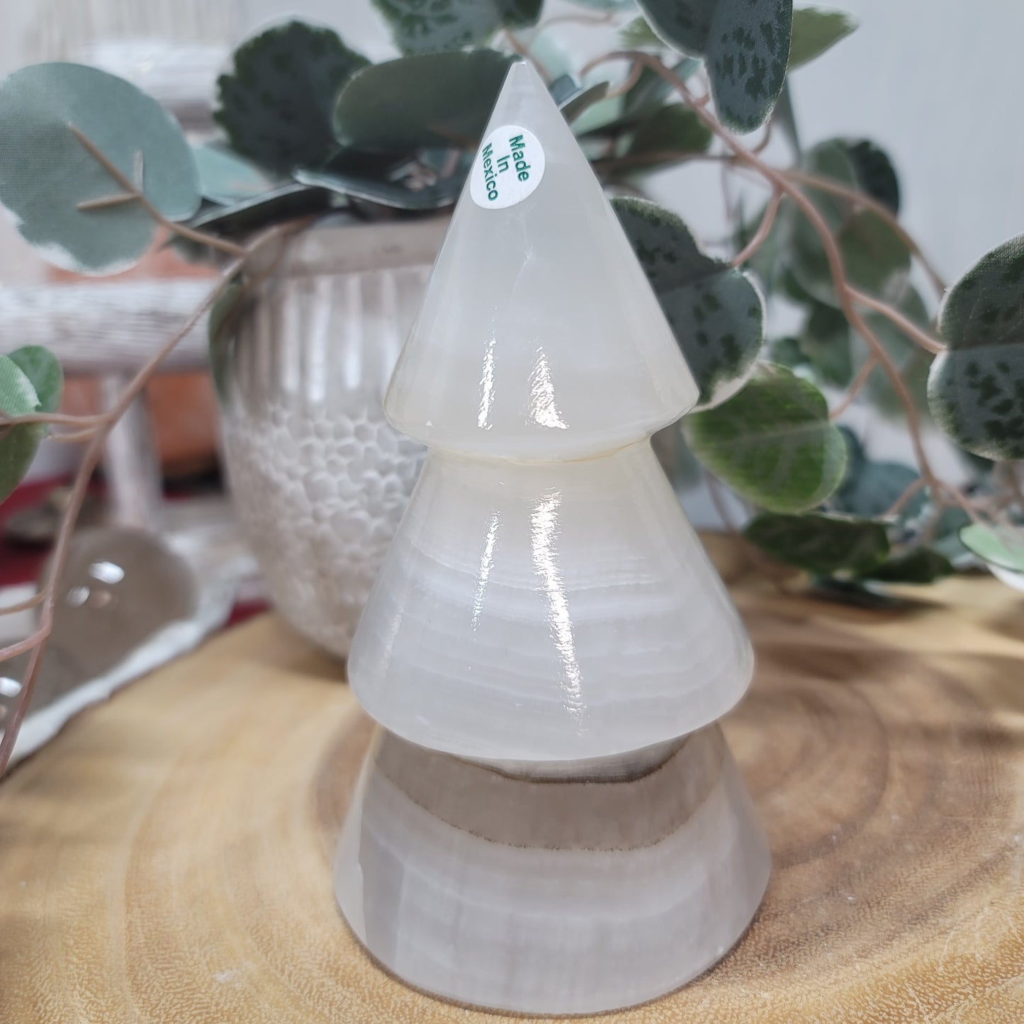 Mexican Onyx Tree Lamp with USB LED Wooden Base | 003