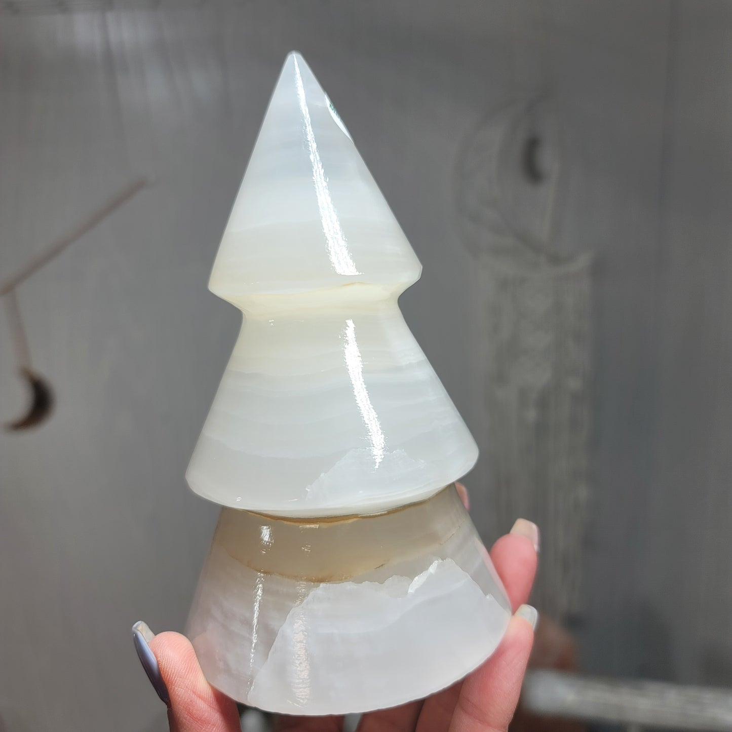 Mexican Onyx Tree Lamp with USB LED Wooden Base | 003