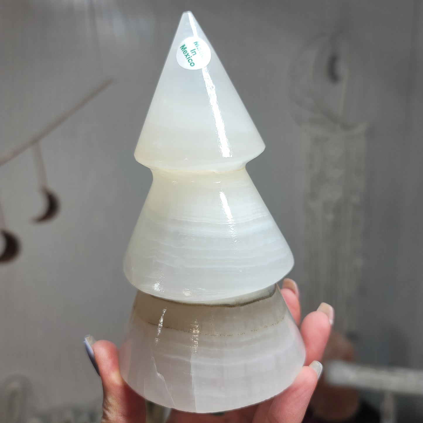 Mexican Onyx Tree Lamp with USB LED Wooden Base | 003