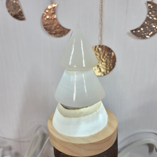 Mexican Onyx Tree Lamp with USB LED Wooden Base | 003