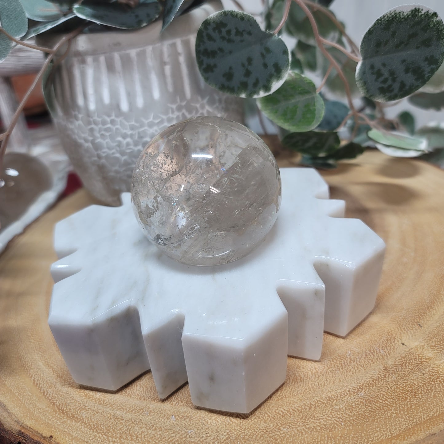 Mexican Marble Snowflake Candle & Sphere Holder | 001