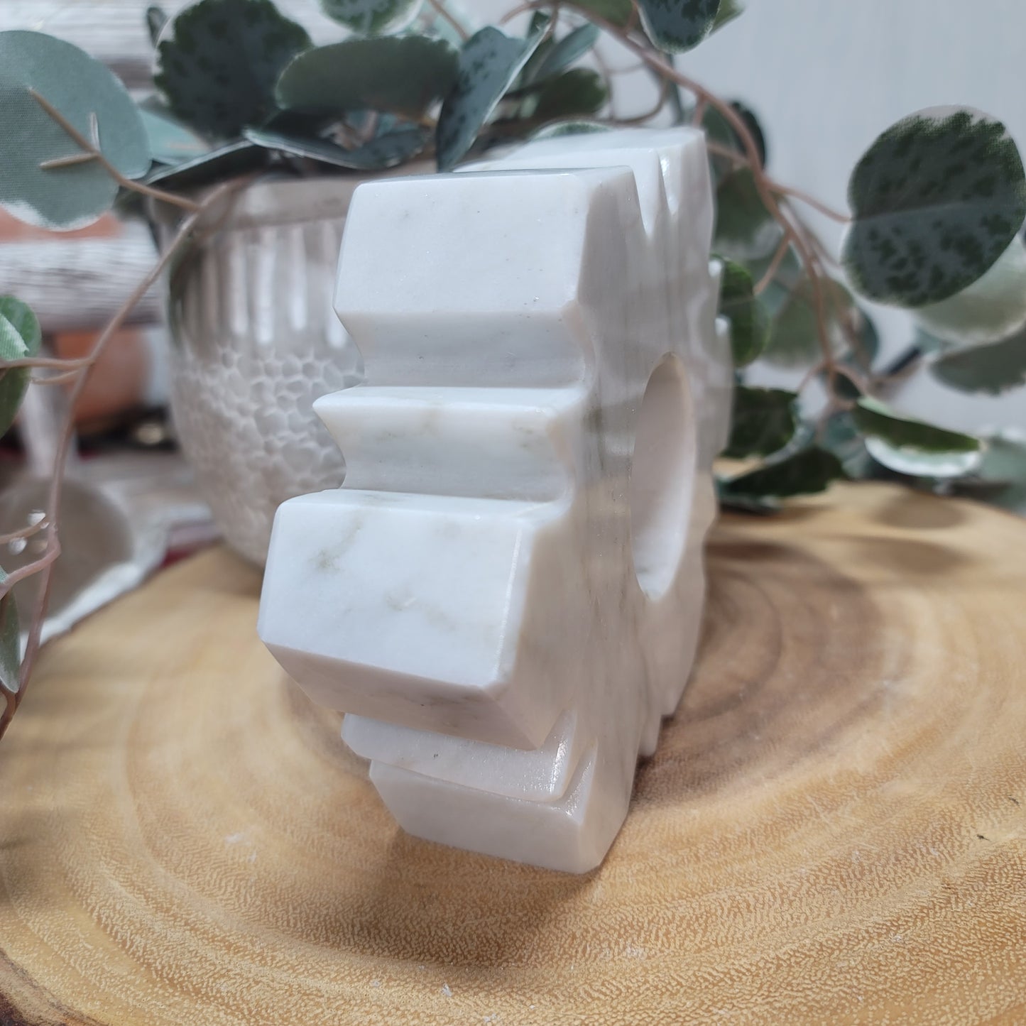 Mexican Marble Snowflake Candle & Sphere Holder | 001
