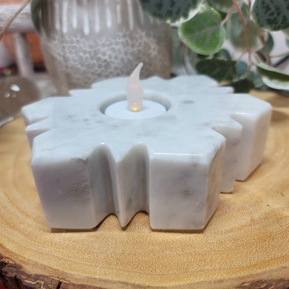 Mexican Marble Snowflake Candle & Sphere Holder | 002