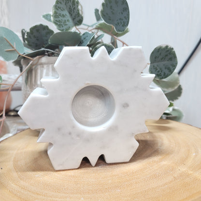 Mexican Marble Snowflake Candle & Sphere Holder | 002