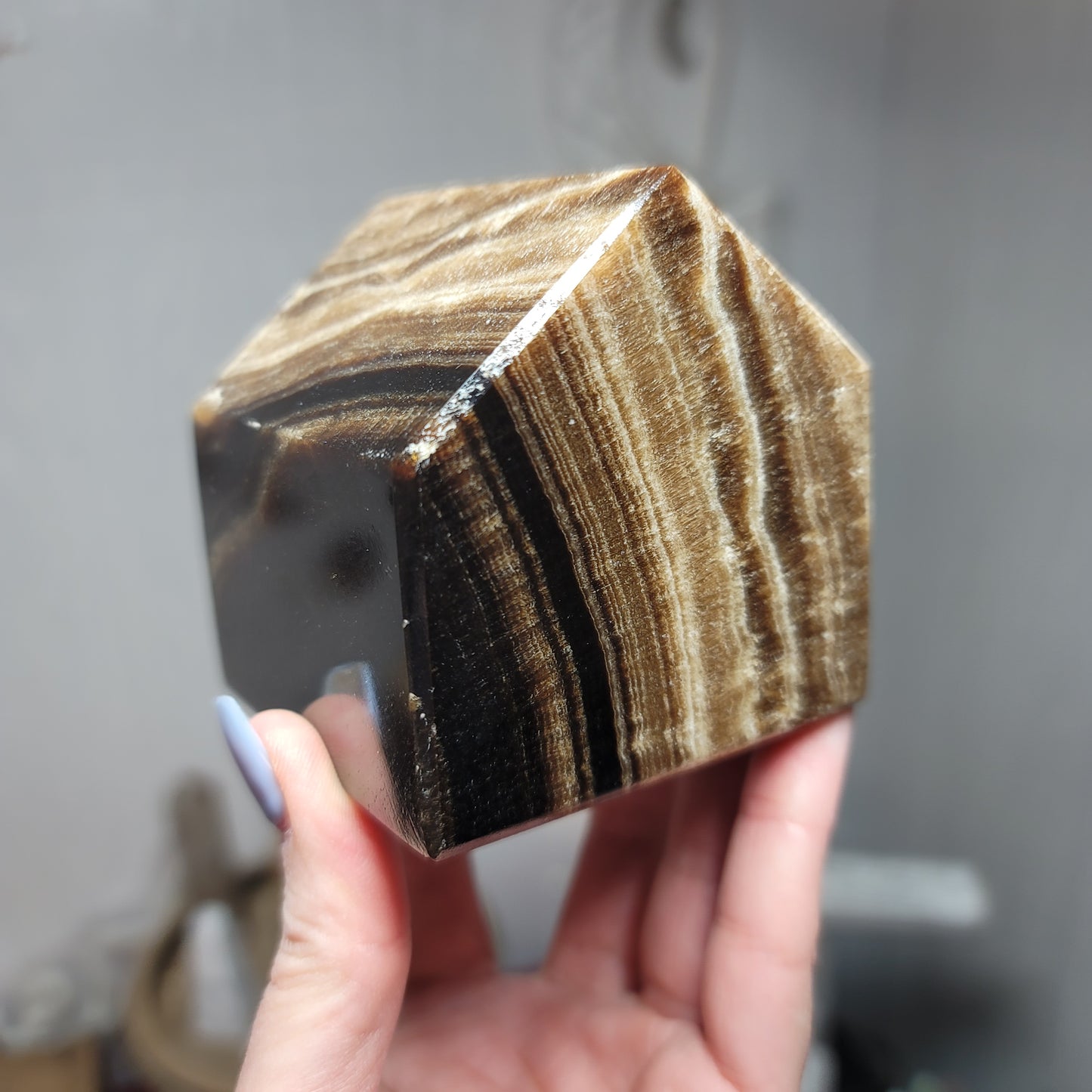 Mexican Chocolate Onyx Village – Set of 5 Hand-Carved Houses