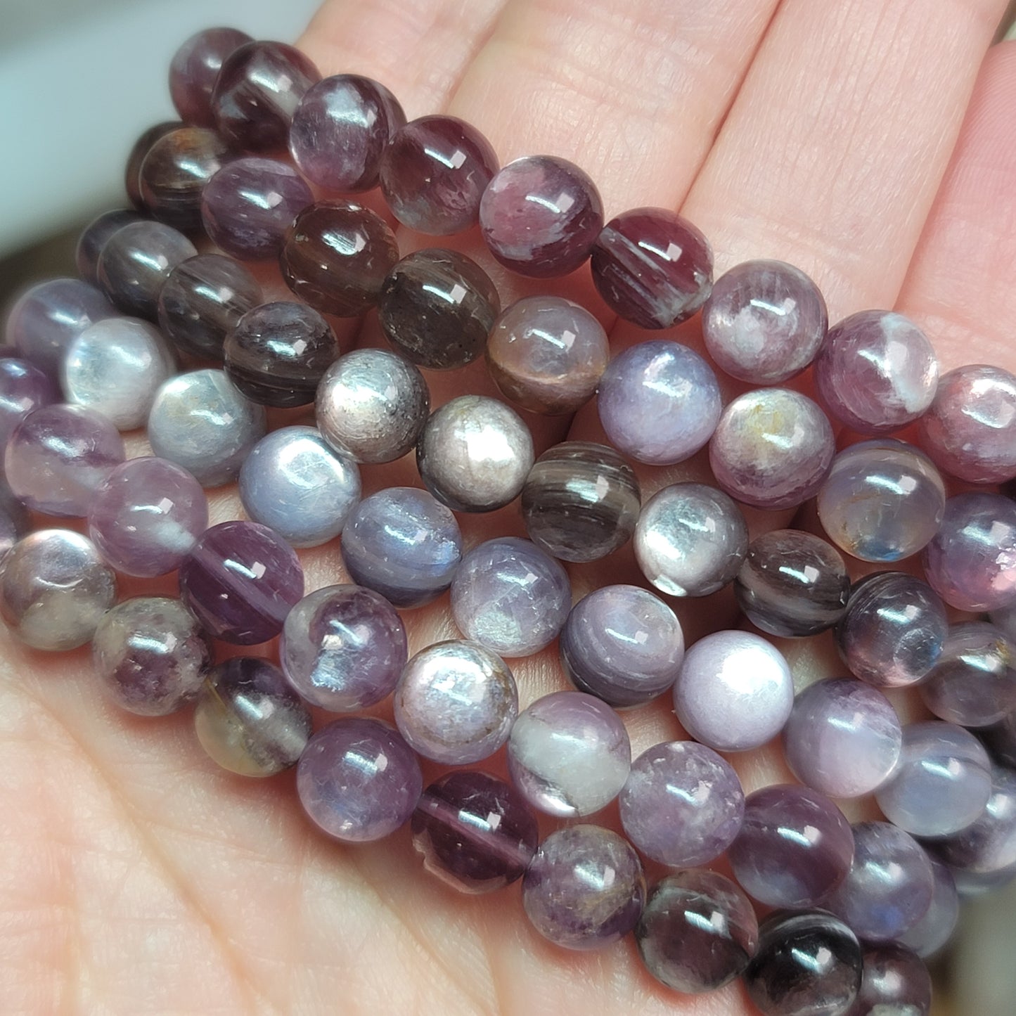 Gem Lepidolite Bracelet – 6mm Beads | Calm • Transition • Emotional Healing