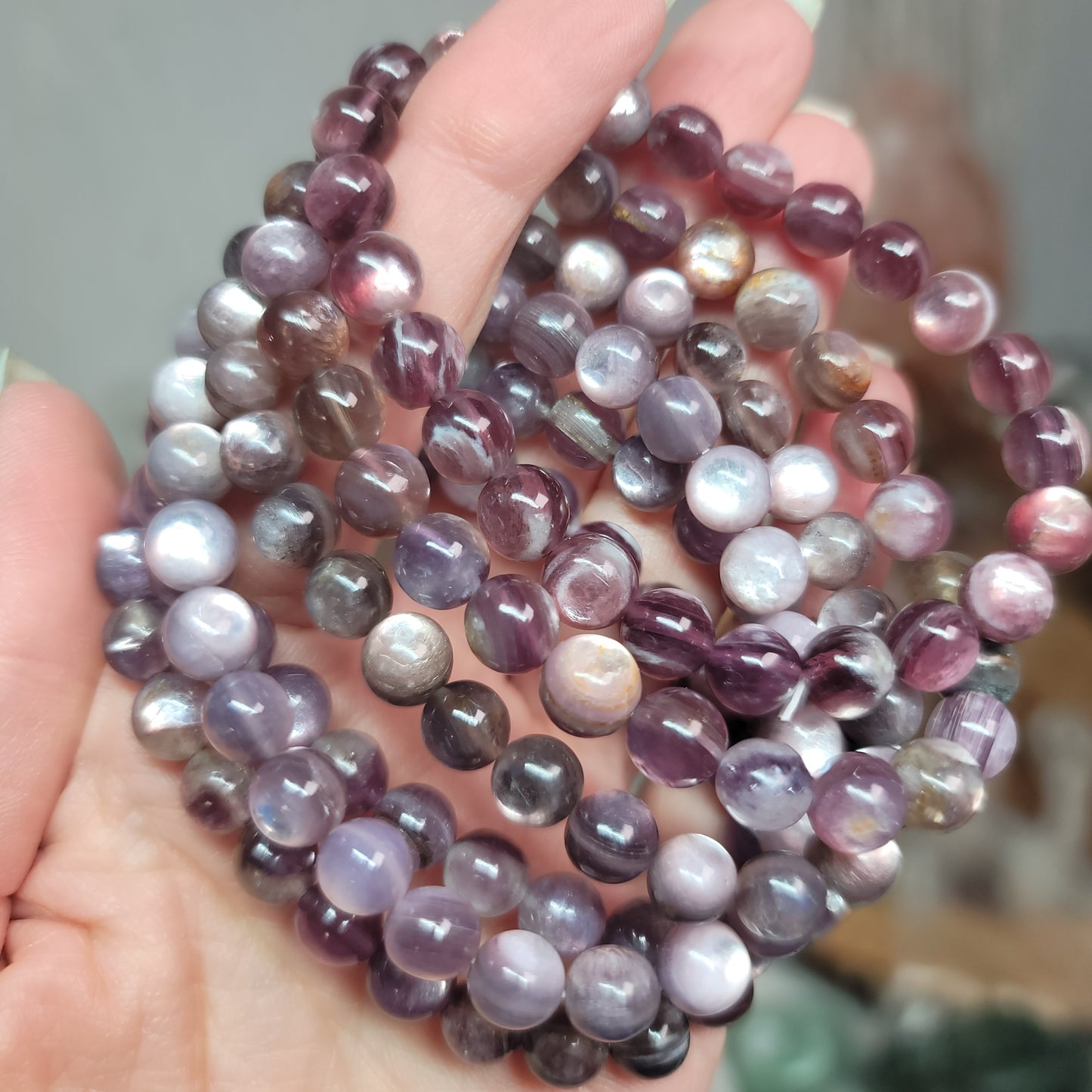 Gem Lepidolite Bracelet – 6mm Beads | Calm • Transition • Emotional Healing