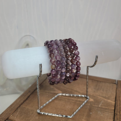 Gem Lepidolite Bracelet – 6mm Beads | Calm • Transition • Emotional Healing