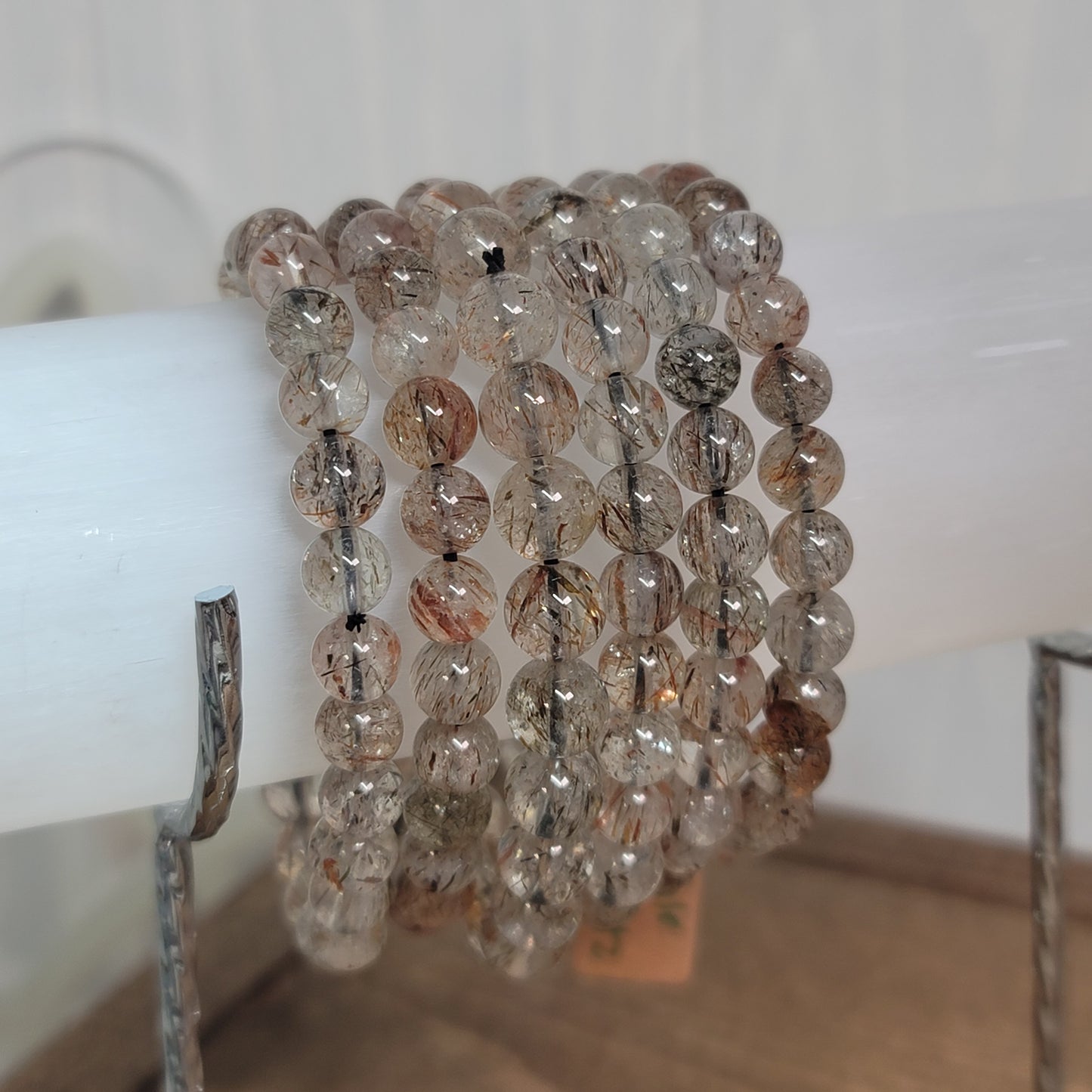 Golden Rutile in Quartz Bracelet – 6mm Beads |Manifestation • Clarity • Solar Energy