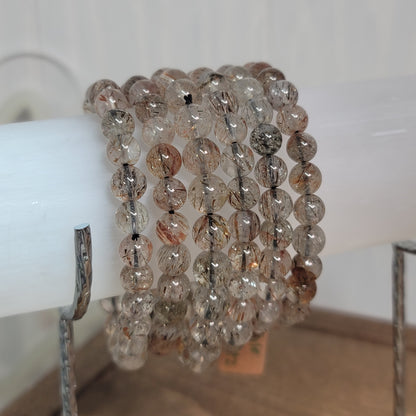 Golden Rutile in Quartz Bracelet – 6mm Beads |Manifestation • Clarity • Solar Energy