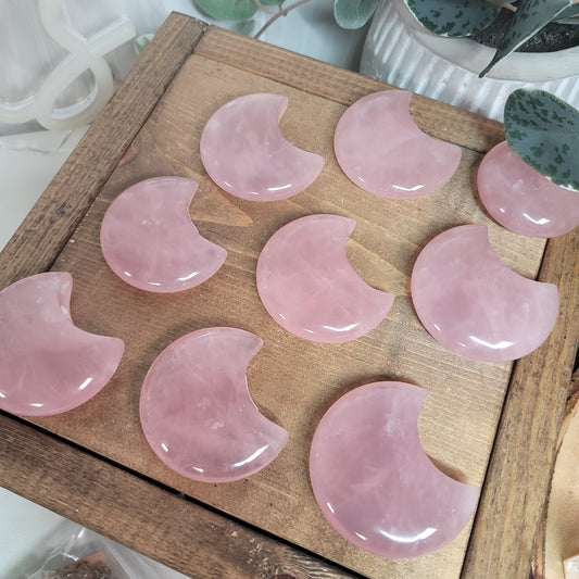 Rose Quartz Crescent Moon (Intuitively Chosen)