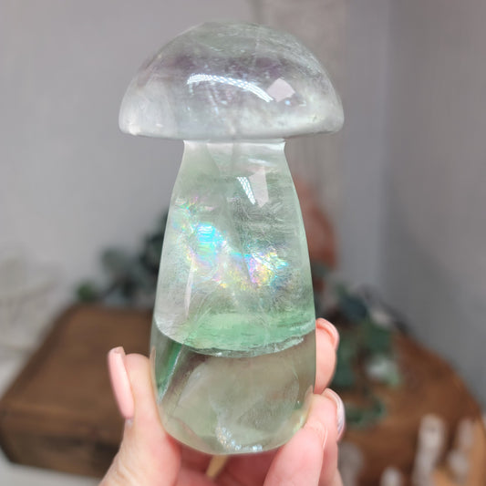 Rainbow Fluorite Mushroom – Balance, Focus & Energy Flow