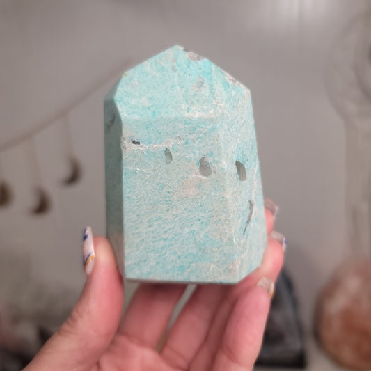 Amazonite Tower | Smoky Quartz Inclusions | Brazil