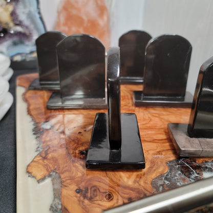 Black Marble Tombstone | Grounding & Protective Stone | Witchy Halloween Home Décor