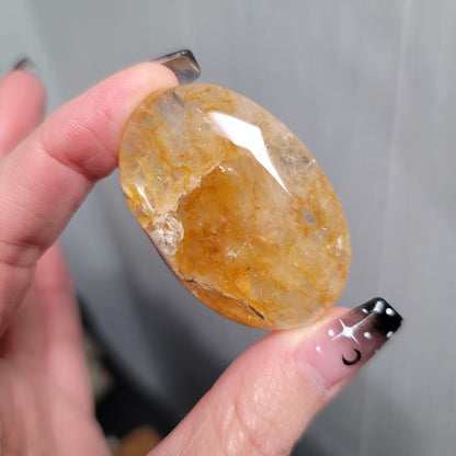 Golden Healer Quartz Palmstone | Healing • Alignment • Spiritual Expansion | 02
