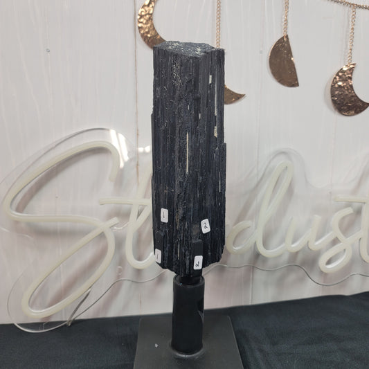 Black Tourmaline Statement Piece on Spinning Stand - 02