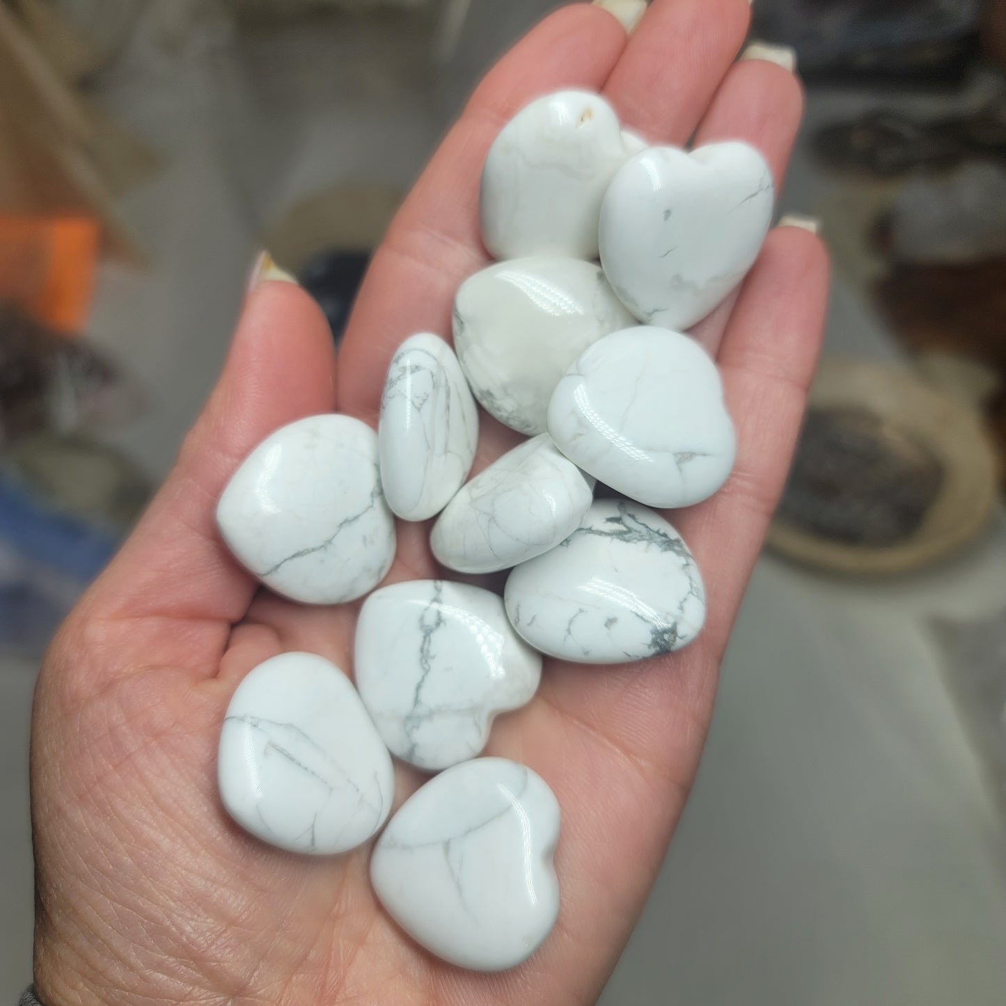 White Howlite Mini Heart | Calming, Patience, Stress Relief