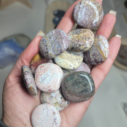 Unicorn Jasper Flat Tumble | Grounding, Joy, Intuition