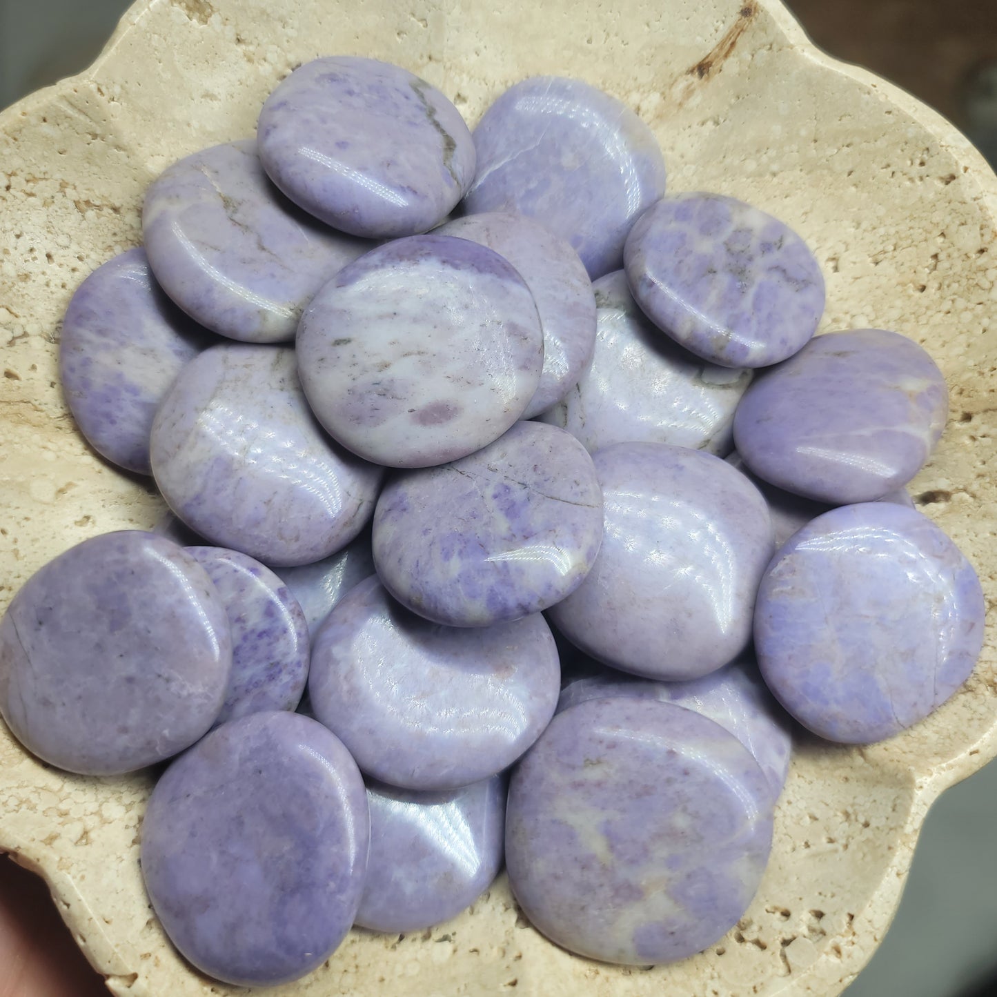 Turkish Purple Jade Flat Tumble | Emotional Balance, Inner Wisdom
