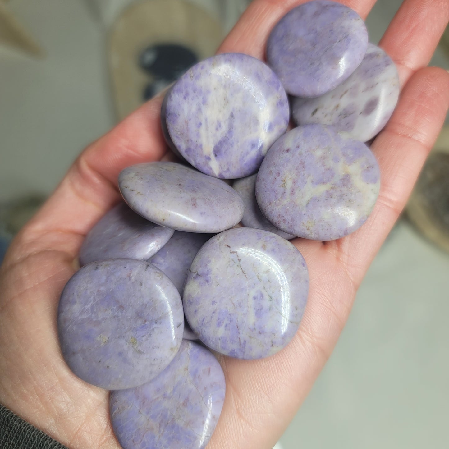Turkish Purple Jade Flat Tumble | Emotional Balance, Inner Wisdom