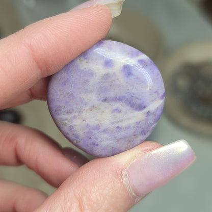 Turkish Purple Jade Flat Tumble | Emotional Balance, Inner Wisdom