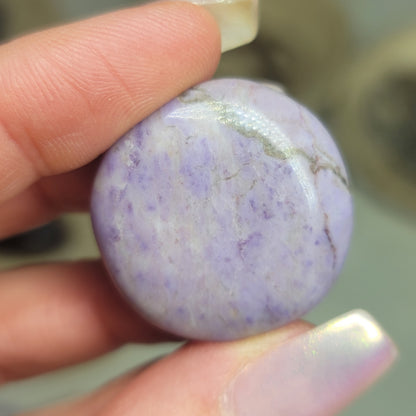Turkish Purple Jade Flat Tumble | Emotional Balance, Inner Wisdom
