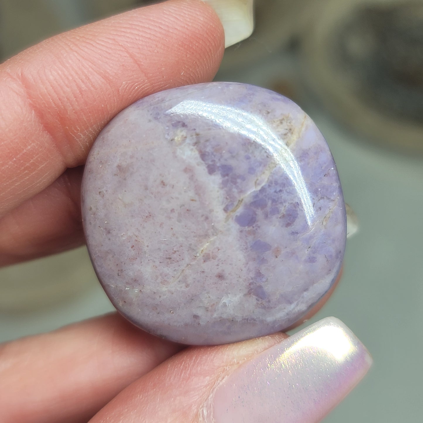 Turkish Purple Jade Flat Tumble | Emotional Balance, Inner Wisdom