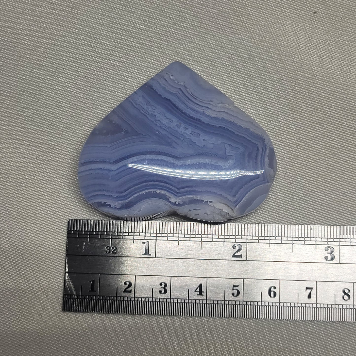 Blue Lace Agate Heart | Peaceful Communication & Emotional Calm