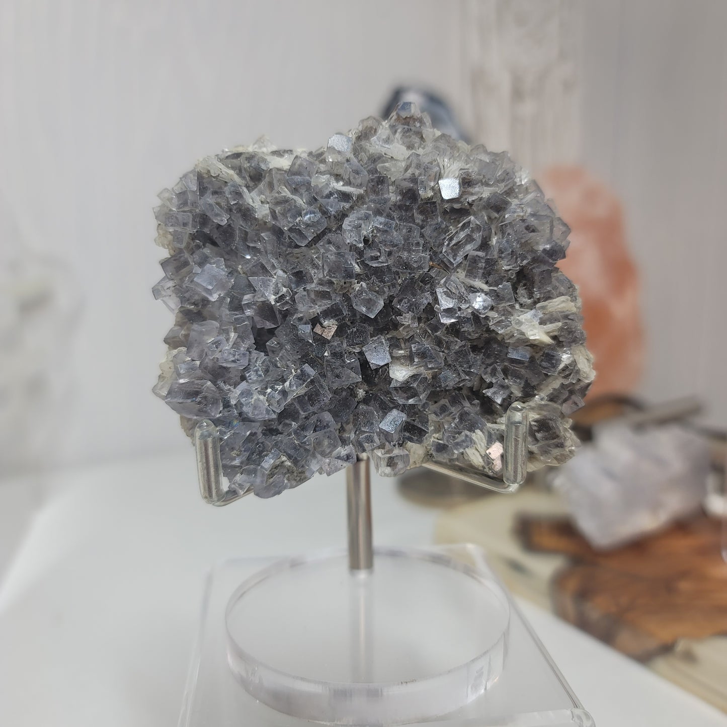 Blue-Gray Fluorite with Barite from Emilio Mine, Asturias, Spain | Collector Mineral Specimen