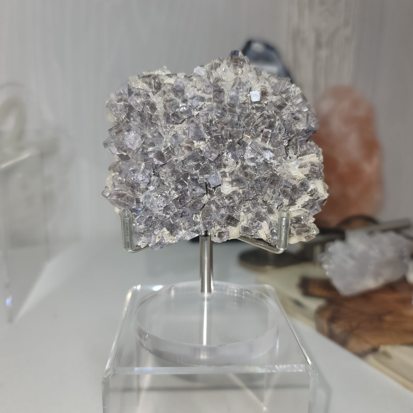 Blue-Gray Fluorite with Barite from Emilio Mine, Asturias, Spain | Collector Mineral Specimen