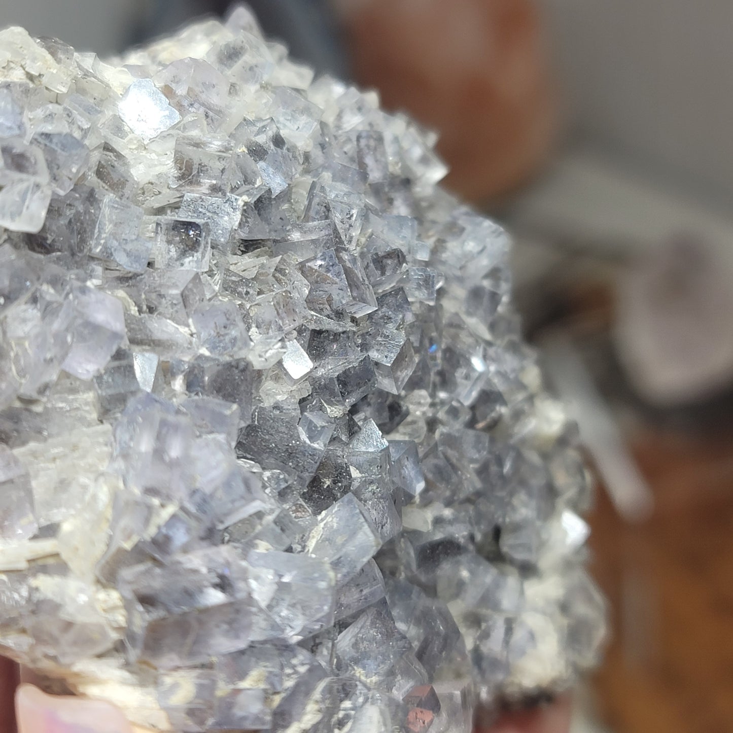 Blue-Gray Fluorite with Barite from Emilio Mine, Asturias, Spain | Collector Mineral Specimen