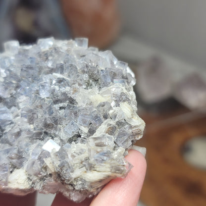 Blue-Gray Fluorite with Barite from Emilio Mine, Asturias, Spain | Collector Mineral Specimen
