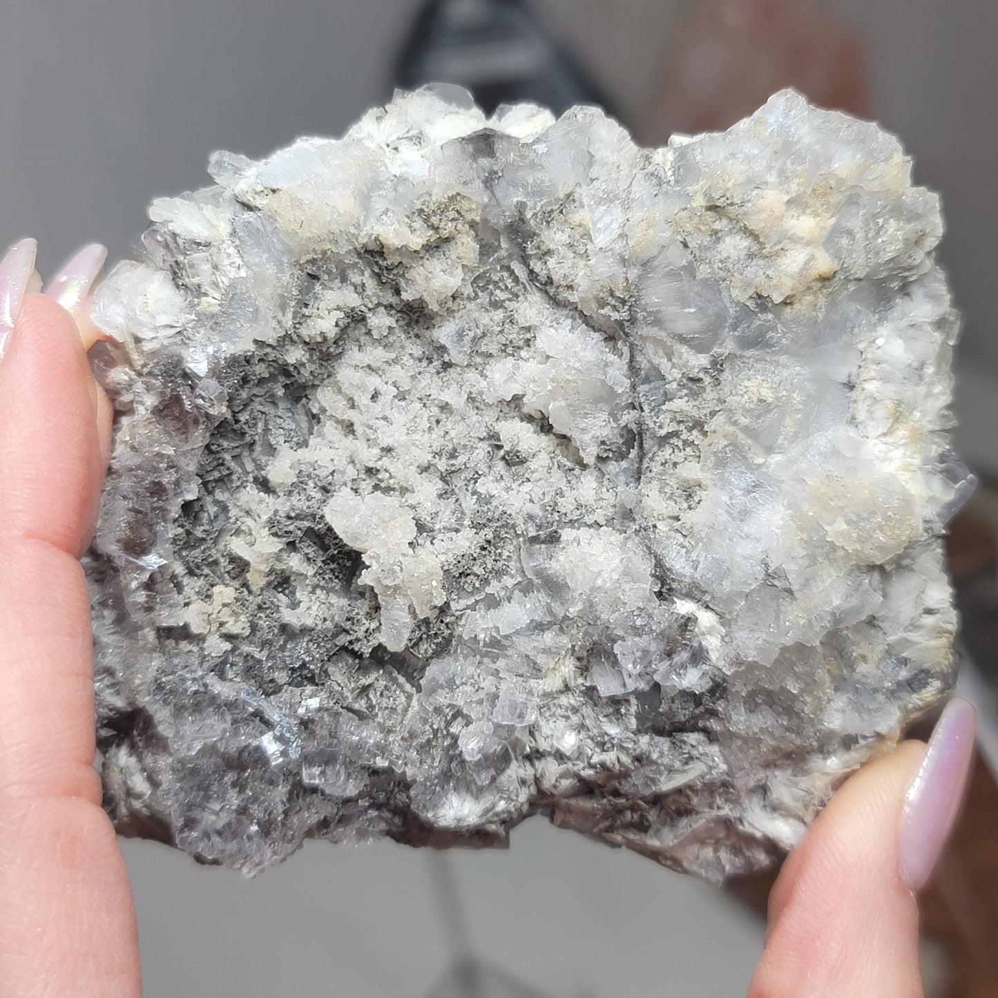 Blue-Gray Fluorite with Barite from Emilio Mine, Asturias, Spain | Collector Mineral Specimen