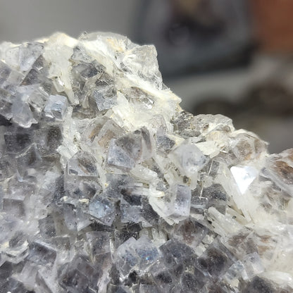 Blue-Gray Fluorite with Barite from Emilio Mine, Asturias, Spain | Collector Mineral Specimen