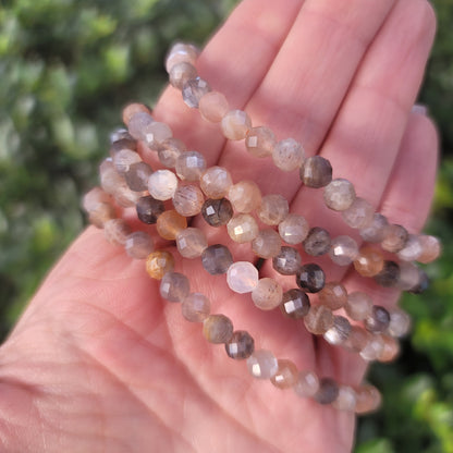 Faceted Sunstone + Moonstone Bracelet - 4mm | Intuition, Confidence, Flow