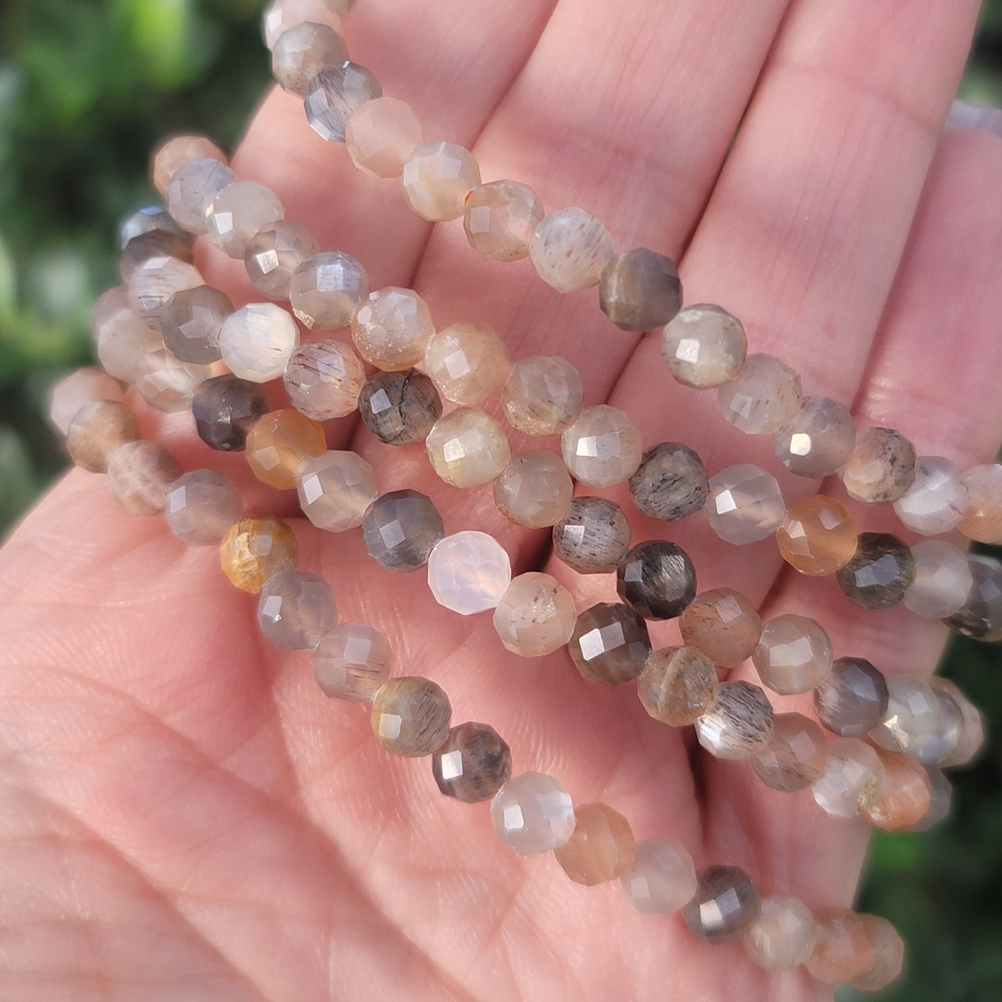 Faceted Sunstone + Moonstone Bracelet - 4mm | Intuition, Confidence, Flow