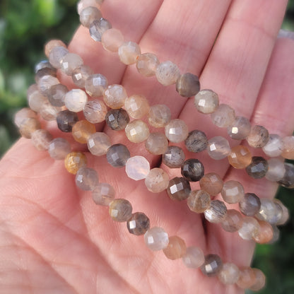 Faceted Sunstone + Moonstone Bracelet - 4mm | Intuition, Confidence, Flow