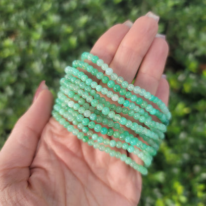 Chrysoprase Beaded Bracelet - 4mm | Optimism, Joy, Growth