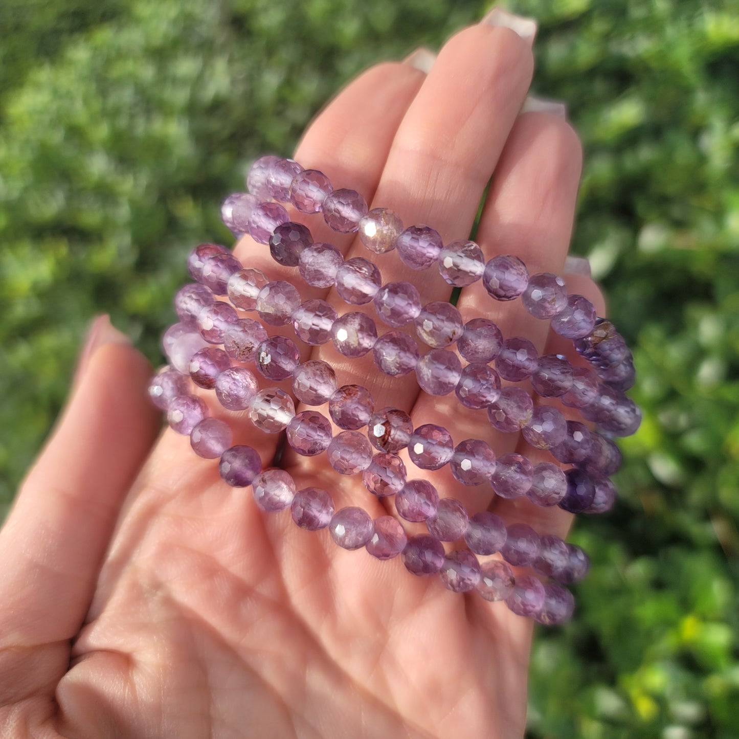 Faceted Amethyst Beaded Bracelet - 6mm | Intuition, Peace, Clarity